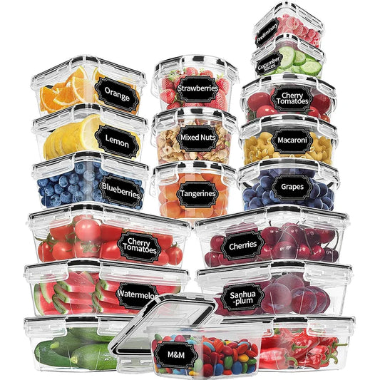 34pcs Airtight Food Storage Container for Kitchen Pantry Organization