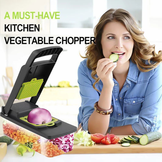 14 in 1 Multifunctional Vegetable Onion Manual Chopper Potato Cut Shredder Slicer