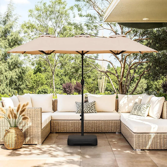 13FT Large Patio Umbrellas with Base Included, with Crank Handle
