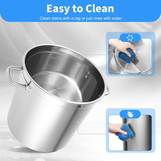 Large Capacity Soup Pot With Lid Stainless Steel