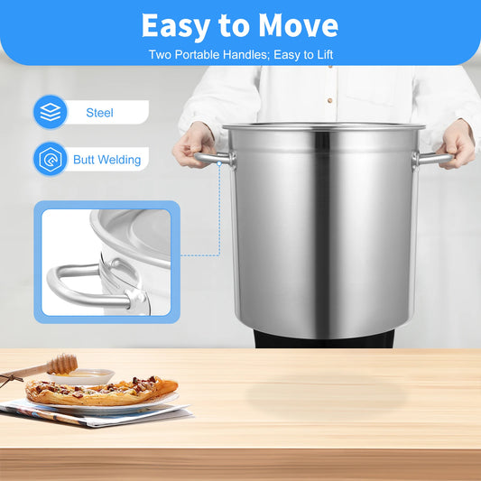 Large Capacity Soup Pot With Lid Stainless Steel